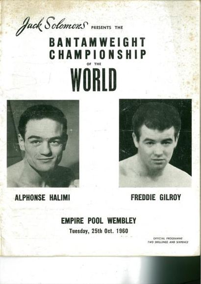 null Programme officiel du Championnat du Monde entre Alphonse Halimi et Freddie...