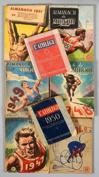 null Lot de 5 almanachs Miroir Sprint de 1947 à 1951. On y joint 1 almanach Miroir...