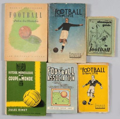 null Lot de 6 livres autour du football, almanach 1936/37, le footbal simplifié,...