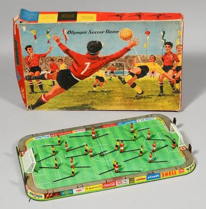 null Jeu. «Olympic Soccer Game». Vers 1970. Boîte en état moyen. Dim. 30 x 50 cm