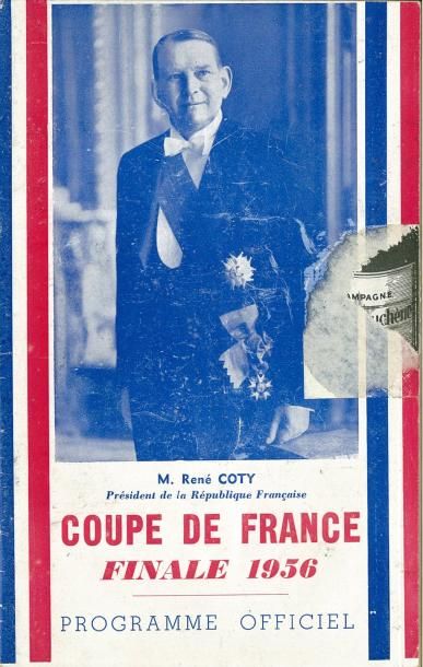 null Programme officiel de la finale de la Coupe de France 1956 entre Sedan et Troyes...