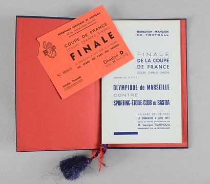 null Programme luxe officiel de la finale de Coupe de France 1972 entre le SC Bastia...