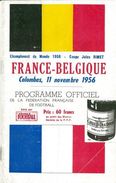 null Programme officiel de la rencontre Internationale entre la France et la Belgique...