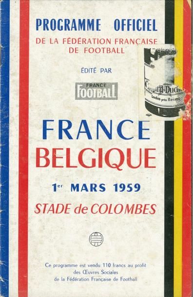 null Programme officiel de la rencontre Internationale entre la France et la Belgique...