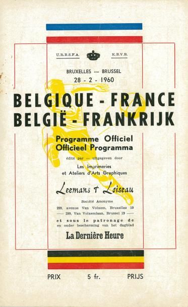 null Programme officiel de la rencontre Internationale entre la Belgique et la France...