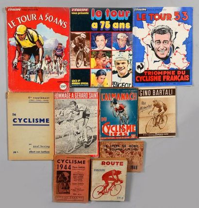 null Ensemble de 10 livres sur le cyclisme, Annuaire Route et Piste 1950, Cyclisme...