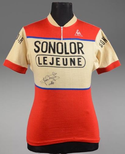 null Maillot officiel de l'équipe Sonolor Lejeune porté par Lucien Van Impe sur le...