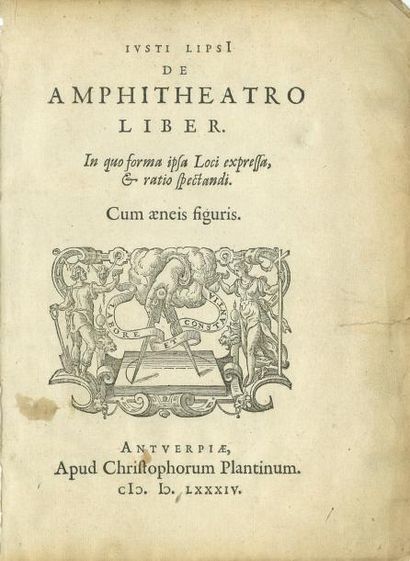 null Rare livre. «Justi Lipsi» de Amphitheatro. édition originale de 1584. Nombreuses...