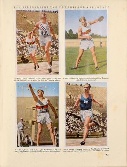 null 1932. Los Angeles. Album Olympia illustré de photos (cigarettes cards) relatant...