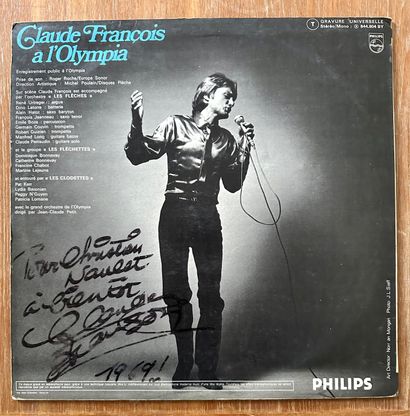 null CLAUDE FRANCOIS : 1 ensemble de 4 disques 33 tours vinyles dédicacés tous le...