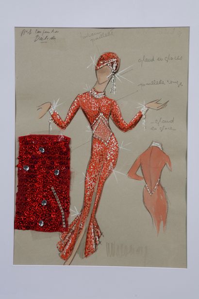null DALIDA
1 original drawing of an outfit created by the stylist Michel
Fresnay,...
