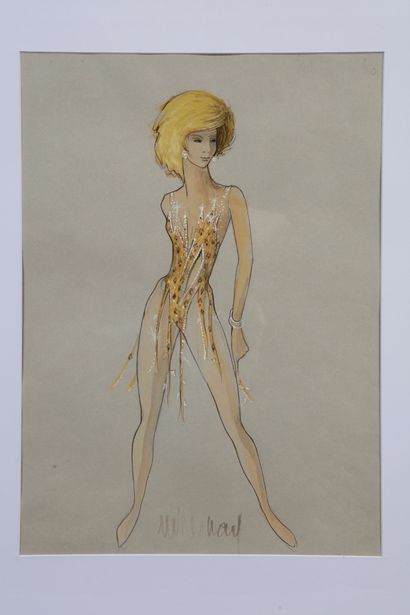 null SYLVIE VARTAN
2 original drawings of 2 outfits created by the stylist
Michel...