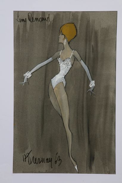 null LINE RENAUD
7 original drawings of 7 outfits created by the stylist
Michel Fresnay...