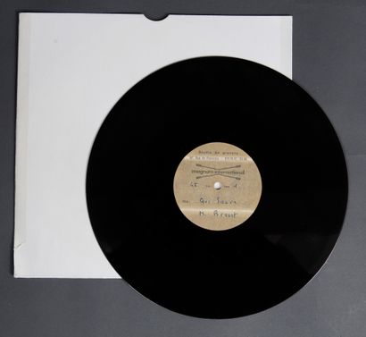 null MIKE BRANT
1 disque acetate, de la première gravure des chansons «Qui saura»,...