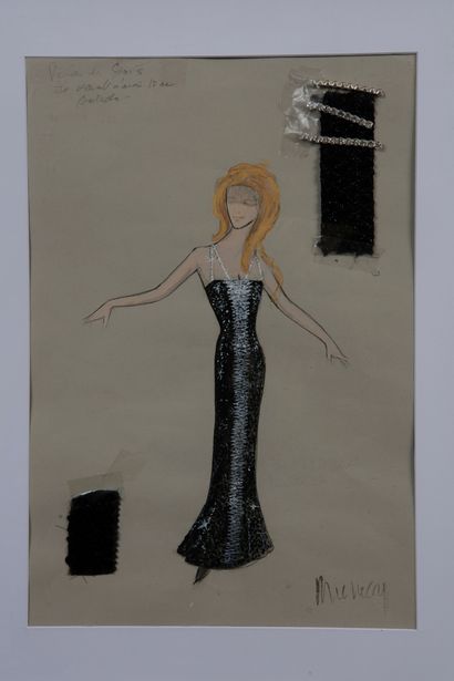 null DALIDA
1 original drawing of an outfit created by the stylist
Michel Fresnay,...