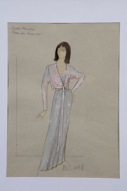 null NANA MOUSKOURI
2 original drawings of 2 outfits created by the stylist
Michel...