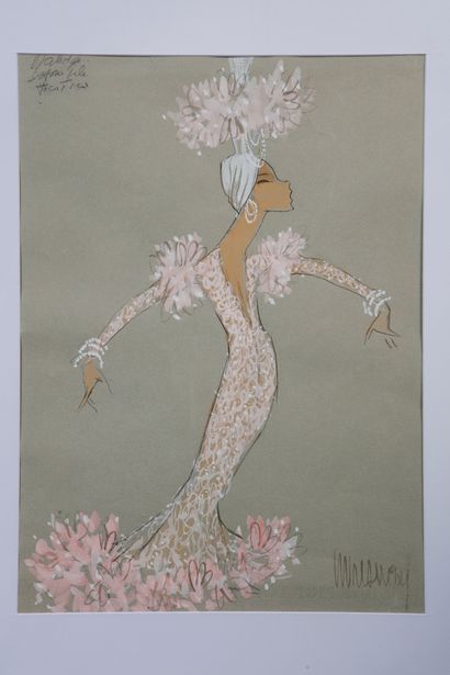 null DALIDA (1933)
2 dessins originaux de 2 tenues roses, intitulées «Tico tico»,...