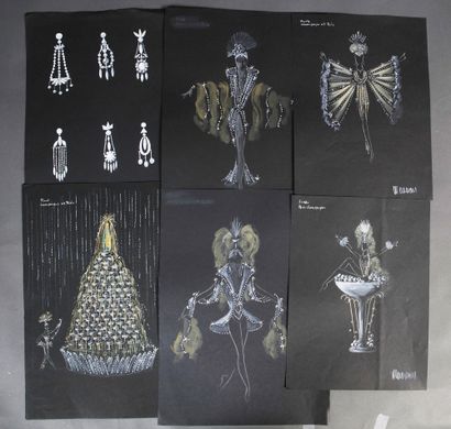 1 set of 23 original drawings of outfits...