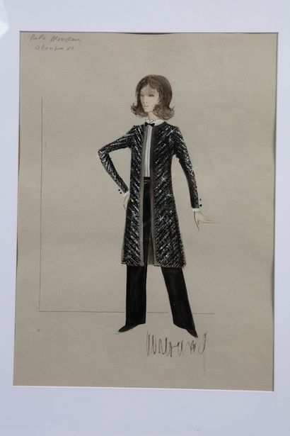 null NANA MOUSKOURI (1934)
2 dessins originaux de 2 tenues créées par le styliste
Michel...