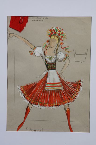 null ANNIE CORDY
2 original drawings of 2 outfits, entitled "Natacha" and "Final",...
