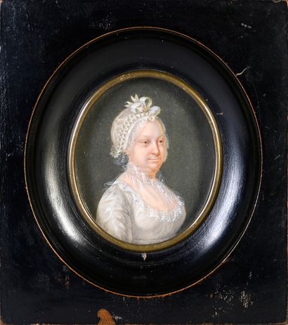 Jósef SONNTAG (Dresde, 1784 - Cracovie, 1834) Portrait miniature ovale, signé en...