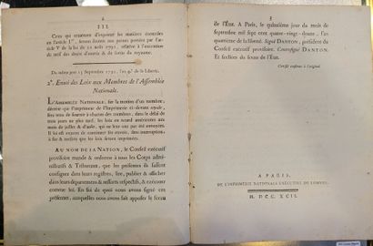 null LOIX n° 2515 Du 15 Septembre 1792, l'an quatrième de la Liberté.
1° Liberté...