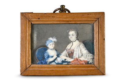 École française de la seconde moitié du XVIIIe siècle. Rectangular miniature in the...