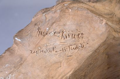 Théodore RIVIERE (1857 - 1912) Satanas
Sculpture en terre cuite signé sur le côté...
