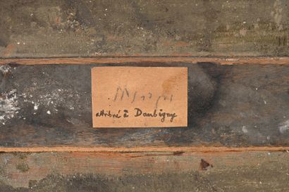 Attribué à Charles François Daubigny (1817-1878) Paysage
Huile sur panneau
H. 23,5...