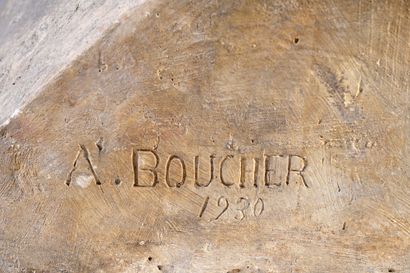 Alfred BOUCHER (1850-1934) Buste d'homme barbu
Sculpture en plâtre signé et daté...