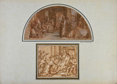 null Montage comprenant deux vignettes 1- Entourage de Bernardino POCCETTI (Florence...