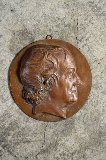 Pierre Jean DAVID D'ANGERS (1788-1856) Portrait de Jean-Baptiste BIOT (1774 -1862)
Médaillon...