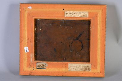 Ecole du XVIIème siècle Cavalry Shock 
Oil on copper
H. 13,5 cm - L. 17,6 cm (wear...