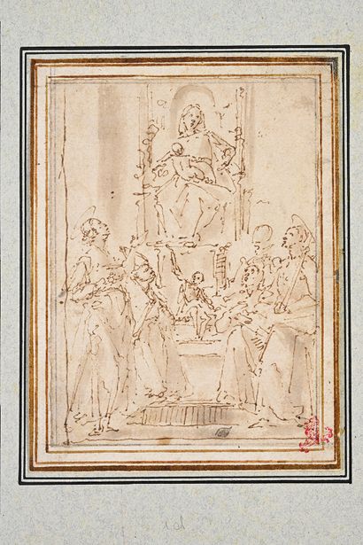 null A montage of three drawings 1 - Attributed to Domenico BECCAFUMI (Montaperti...