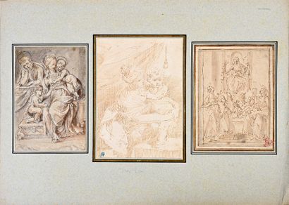 null Un montage comprenant trois dessins 1 - Attribué à Domenico BECCAFUMI (Montaperti...