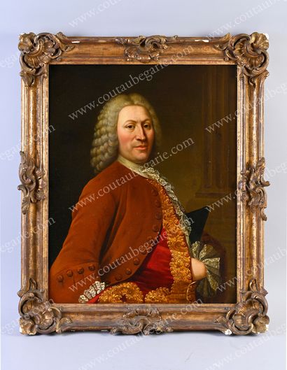ÉCOLE FRANÇAISE DU XVIIIe SIÈCLE. Paire de portraits représentant le comte et la...