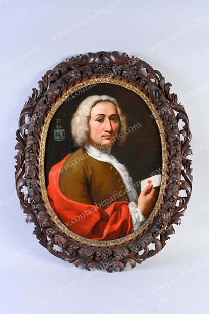 ÉCOLE ÉTRANGÈRE DU XVIIIe SIÈCLE. Paire de portraits représentant Paul Kerens (1704-1776)...