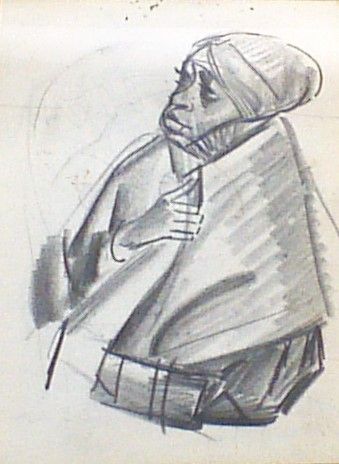 IACOVLEFF Alexandre Evgéniévitch (1887-1938). "Portrait d'Aïcha" (Portrait of Aïcha)
Sanguine...
