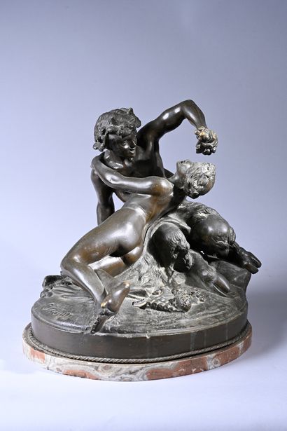 Claude Michel dit Clodion (1738-1814), d'après Pan and the nymph Syrinx
Bronze group...