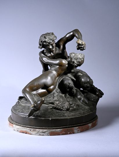Claude Michel dit Clodion (1738-1814), d'après Pan and the nymph Syrinx
Bronze group...