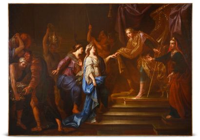 Bon BOULLOGNE, dit Boullogne l'aîné (1649-1717) Salomon recevant la Reine de Saba...