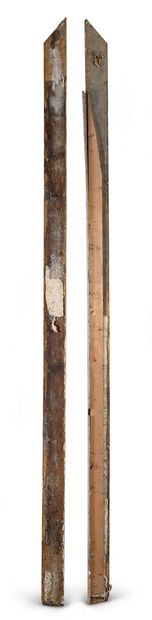 null Two Louis XVI overmantel uprights H. : 286 cm - L. : 12 cm (small accidents...