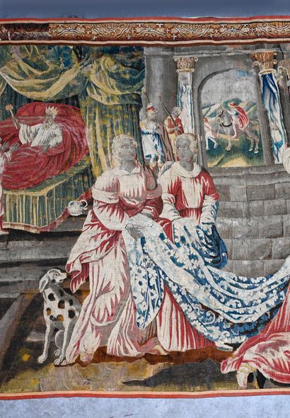 null Important panneau de tapisserie de la manufacture royale d Aubusson
Fin XVIIe...