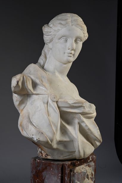 École FRANÇAISE de la première moitié du XVIIIe siècle Buste de femme
Sculpture en...