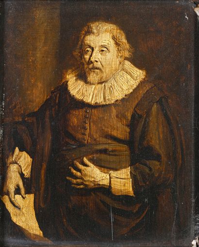 École ANVERSOISE, entourage d'Antoine Van DYCK (1599-1641) Portrait d'homme au pourpoint...