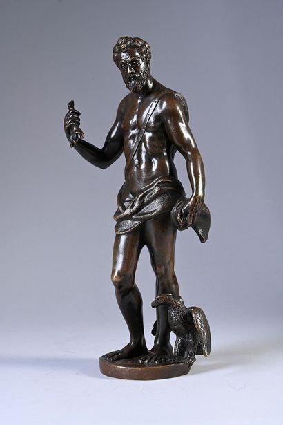 Statue en bronze figurant Henri IV en Jupiter,...