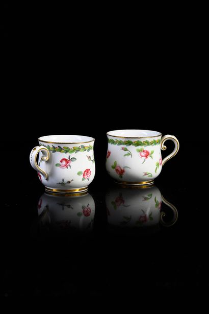 Two 18th century Sèvres hard porcelain juice...