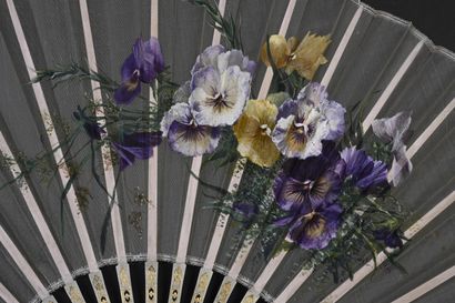 null Two fans, Europe, circa 1890
One, the leaf painted with lily of the valley and...