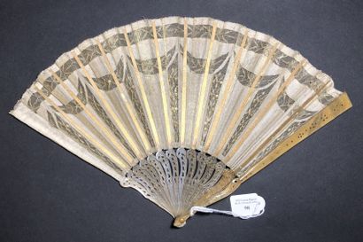 null Empire spirit, Europe, circa 1900
Folded fan, the leaf in silk and tulle enhanced...