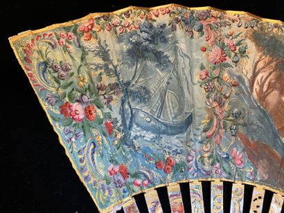 null Noah's Ark, Europe, circa 1760
Rare folded fan, the painted skin sheet of the...